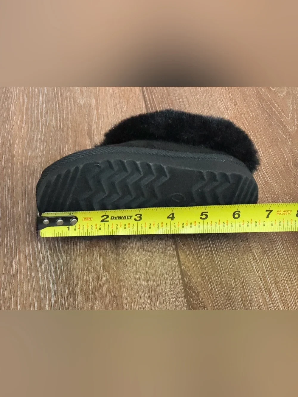 Toddler Piper Faux Fur Cuff Scuff Slippers - Cat & Jack™ Jet Black 7